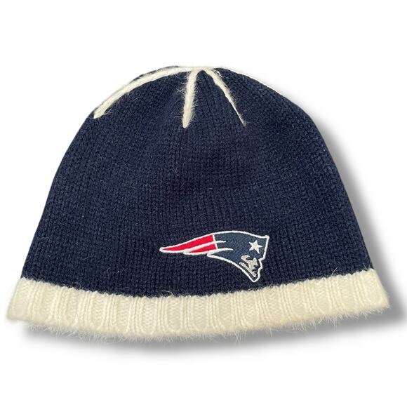 Womens New England Patriots Angora Rabbit Hat Beanie Cap NFL Football Vintage - Picture 3 of 10